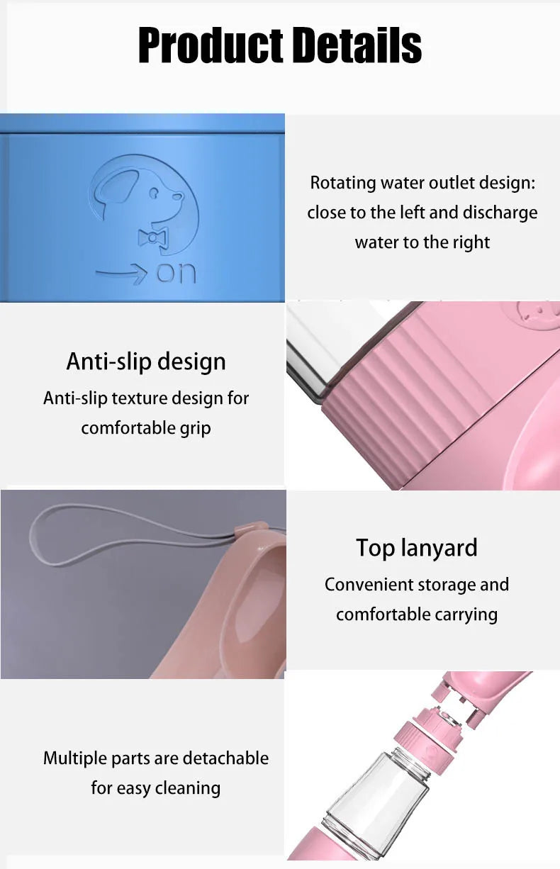Two-in-one feeding and drinking pet water cup portable travel outdoor drinking fountain dog water cup kettle outdoor supplies