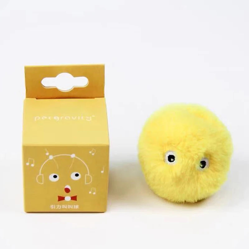 Pelota interactiva inteligente para gatos, juguete de peluche eléctrico con hierba gatera para entrenamiento, juguete con sonido táctil para mascotas, pelota de juguete con chirrido.