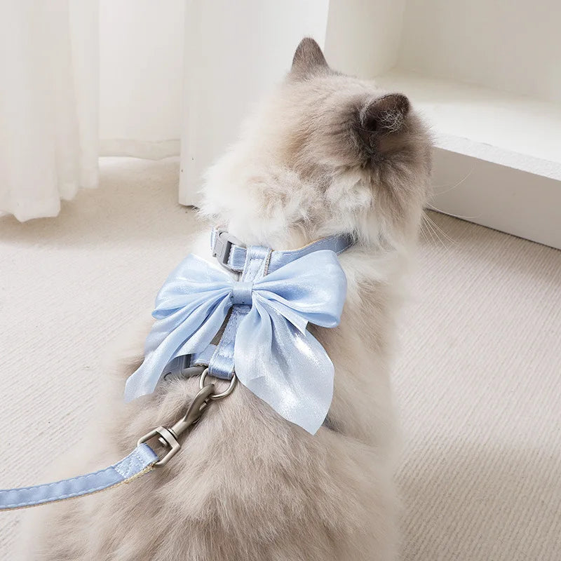 Adjustable Pet Harness with Traction Rope for Cat Kitten Puppy Rabbit Ferret Cute Cat Harness Leash Cat Harness Leash forWalking