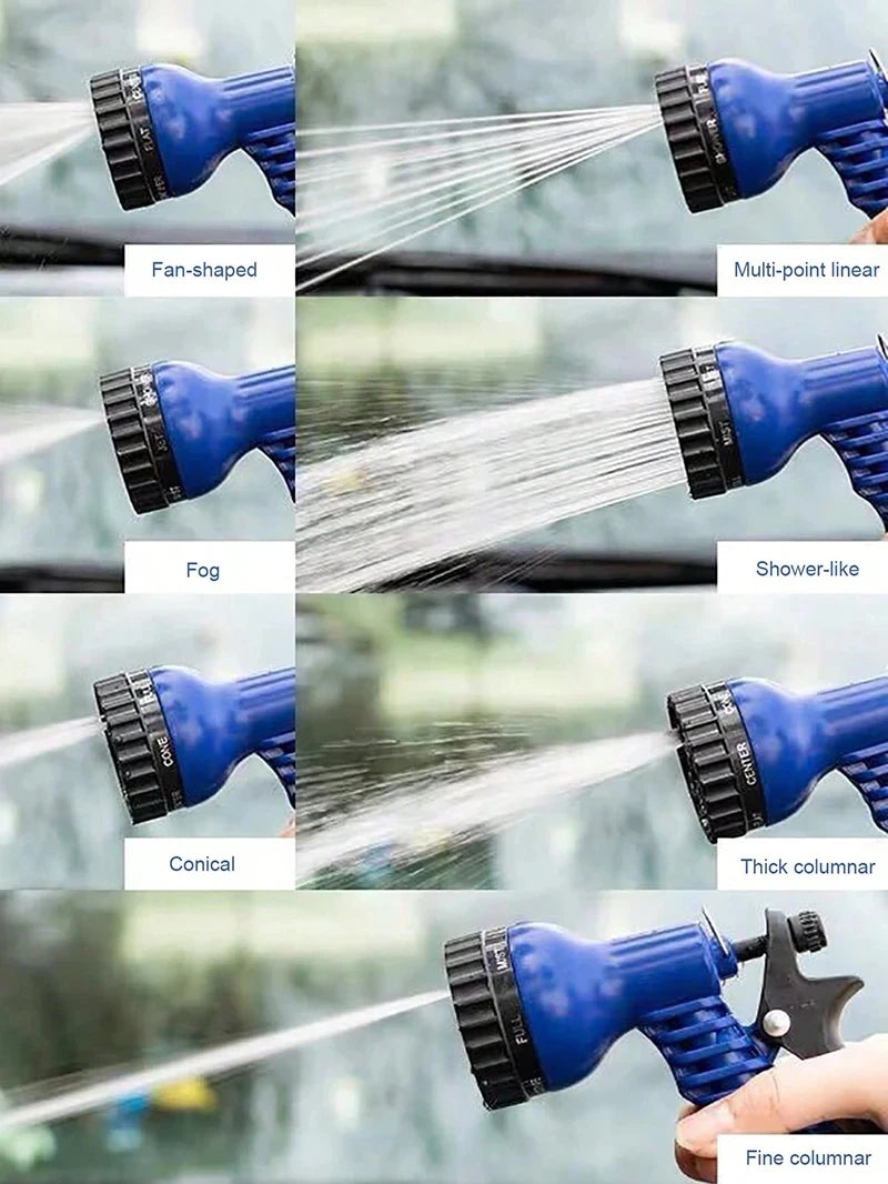 7Water Spraying Functions, Expandable Magic Hose, High-Pressure Car Wash, Water Gun Home Garden Watering Hose pet cat dog shower