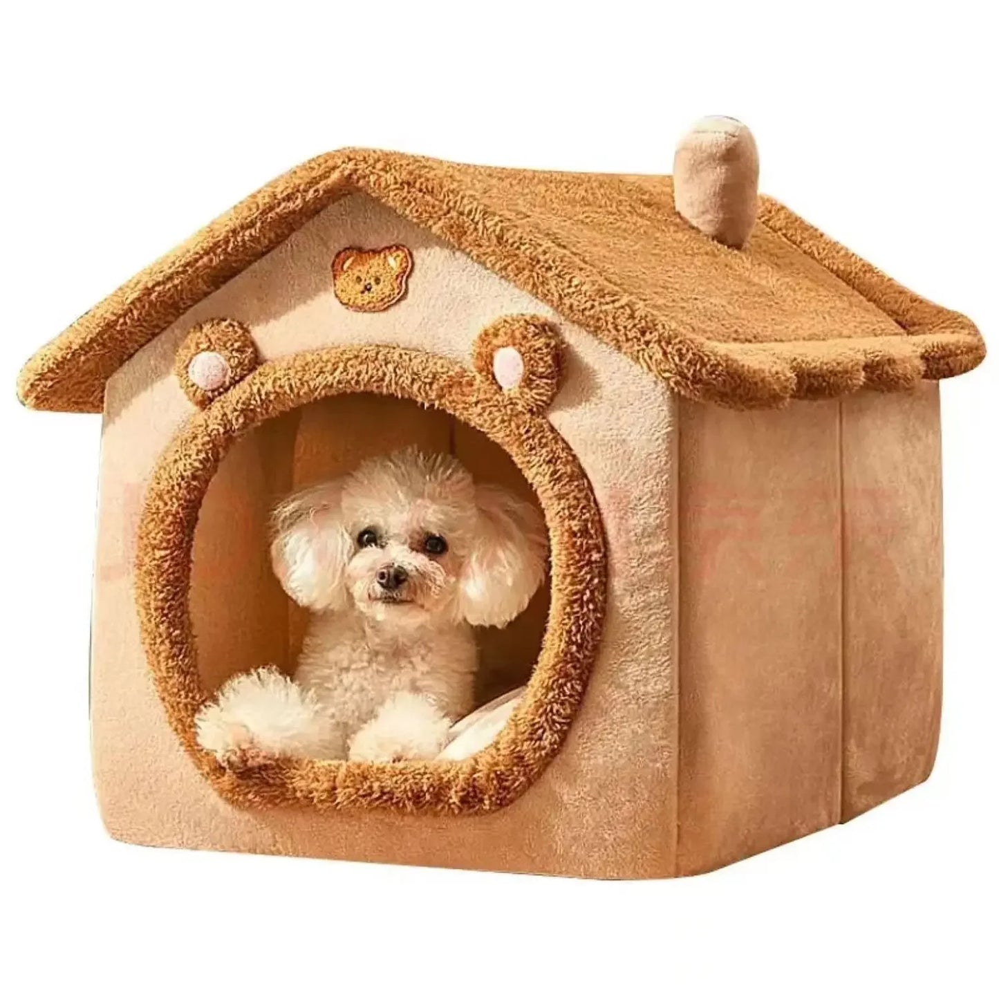 Casa de perro cálida para interiores, cama suave para mascotas, tienda de campaña, caseta para perros, cama para gatos, cojín extraíble y lavable, adecuada para las cuatro estaciones, universal