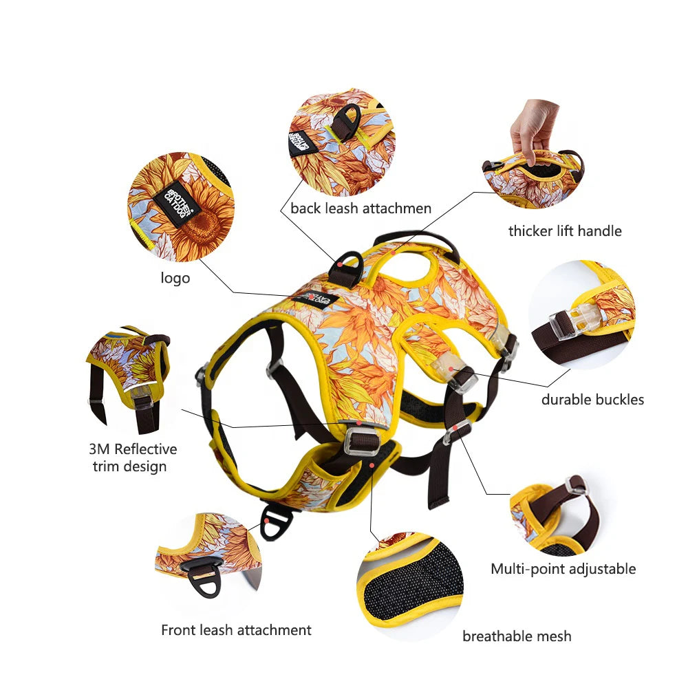 NO PULL Pet Dog Harness Adjustable Reflective Dog Chest Vest For Small Large Dogs Outdoor Training Protective Pet Supplies