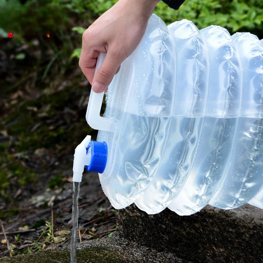 Portable 5/10L /15L Outdoor Foldable Collapsible Drinking Car Water Bag Carrier Container Outdoor Camping Hiking Picnic Emergenc