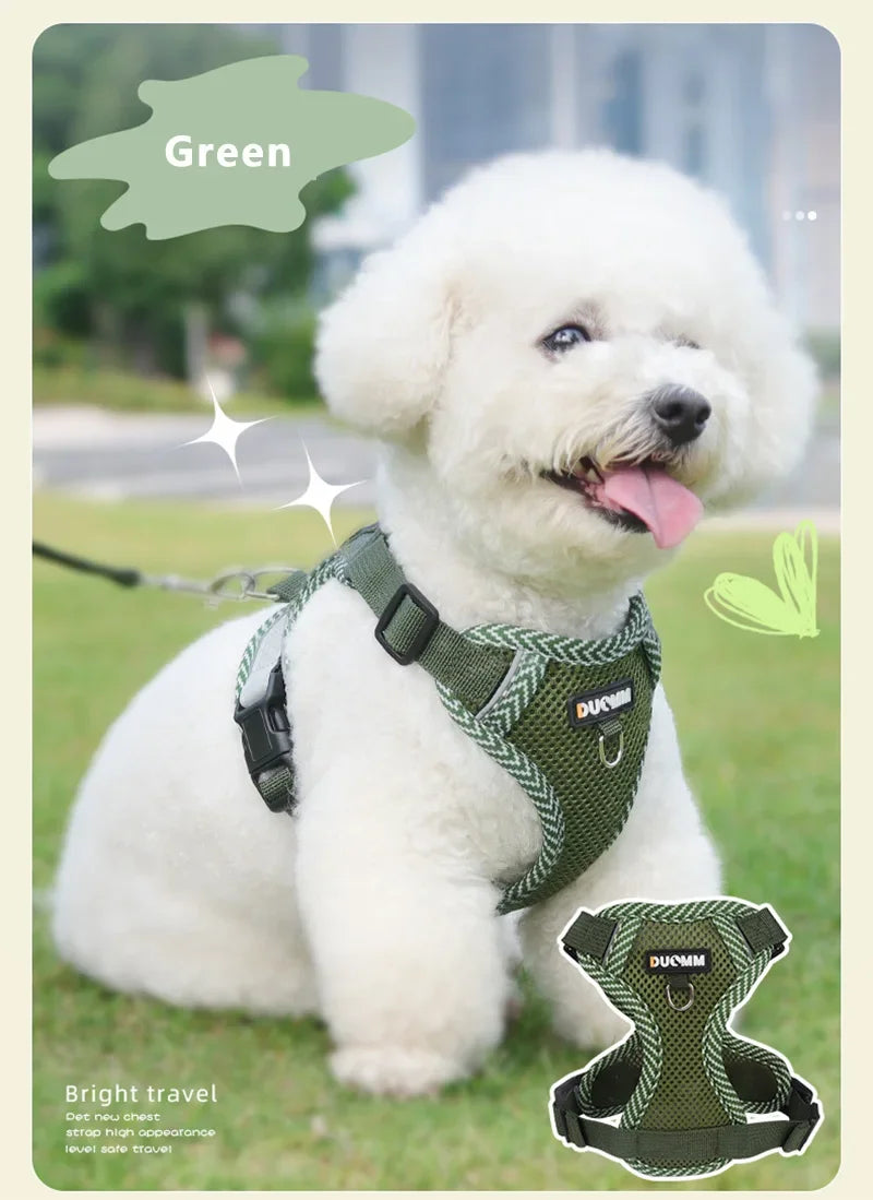 Pet Dogs Harness Comfortable Breathable Chest Back Straps for Small and Medium-sized Dogs Cats Pets Outdoor Reflective Harnesses