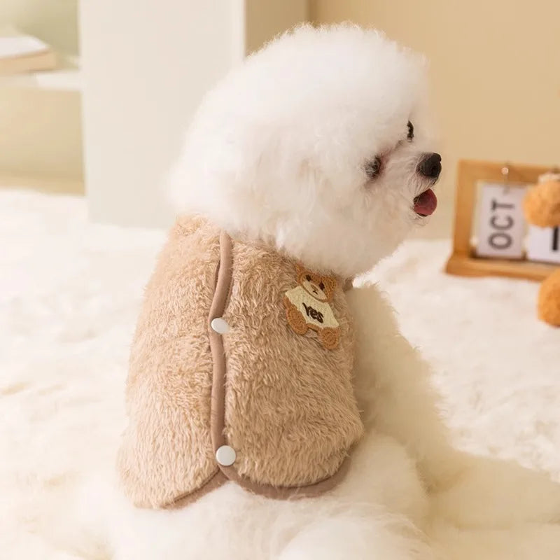 Autumn Winter Dog Clothes Small Dogs Coat Fashion Flower Cat Pet Costume Dog Warm Jacket Chihuahua Bichon Yorkie Plush Dog Vest