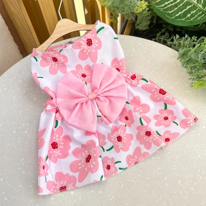 Puppy Skirt Spring Summer Dog Princess Dress Pet Skirt Cute Dog Dress Bow Lace for Small Medium Puppy Poodle Chihuahua Dog Cloth
