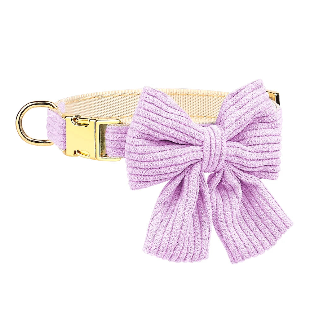 3PCS Dog Collar Harness Leash Set Breathable Dog Harnesses Soft Velvet Puppy Necklace With Bowknot Pet Walking Rope For Dogs Pug