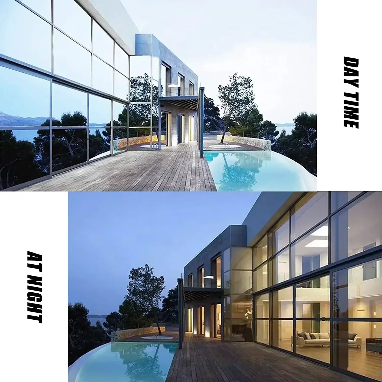 Silver Transparent Sunscreen Film Vinyl Self-Adhesive One Way Mirror PET UV-Proof Drop-Shipping Daytime Private Glass Sticker