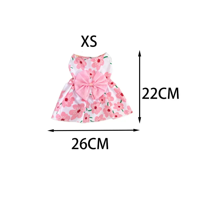 Puppy Skirt Spring Summer Dog Princess Dress Pet Skirt Cute Dog Dress Bow Lace for Small Medium Puppy Poodle Chihuahua Dog Cloth