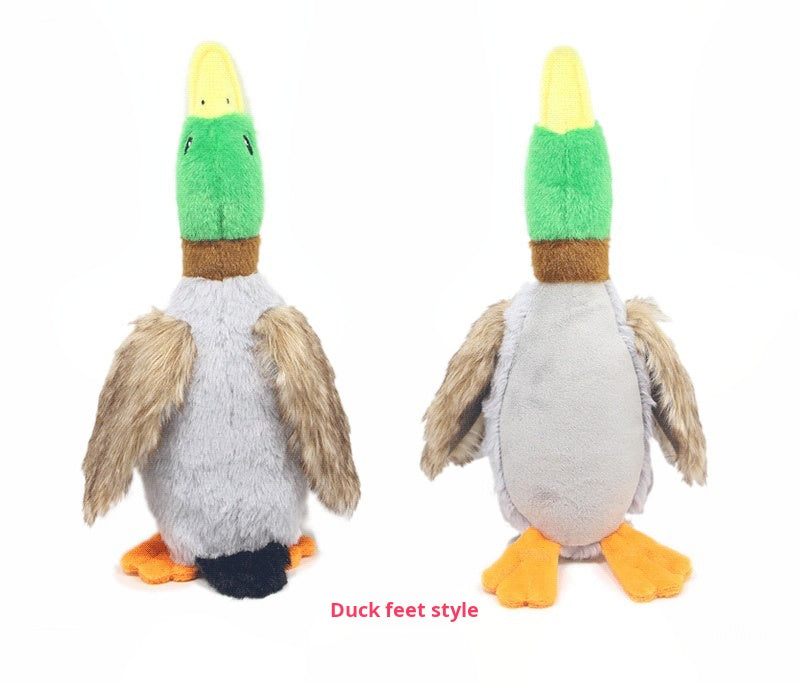 Plush Green Head Duck Squeaky Toy Realistic Wild Duck Design Chew-Resistant Durable Dog Toy for Puppies Interactive Pet Supplies