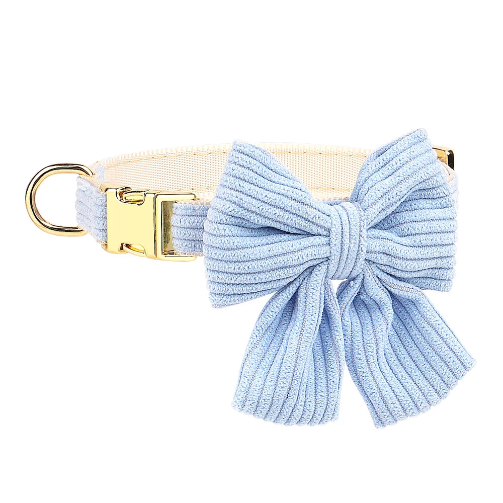 3PCS Dog Collar Harness Leash Set Breathable Dog Harnesses Soft Velvet Puppy Necklace With Bowknot Pet Walking Rope For Dogs Pug