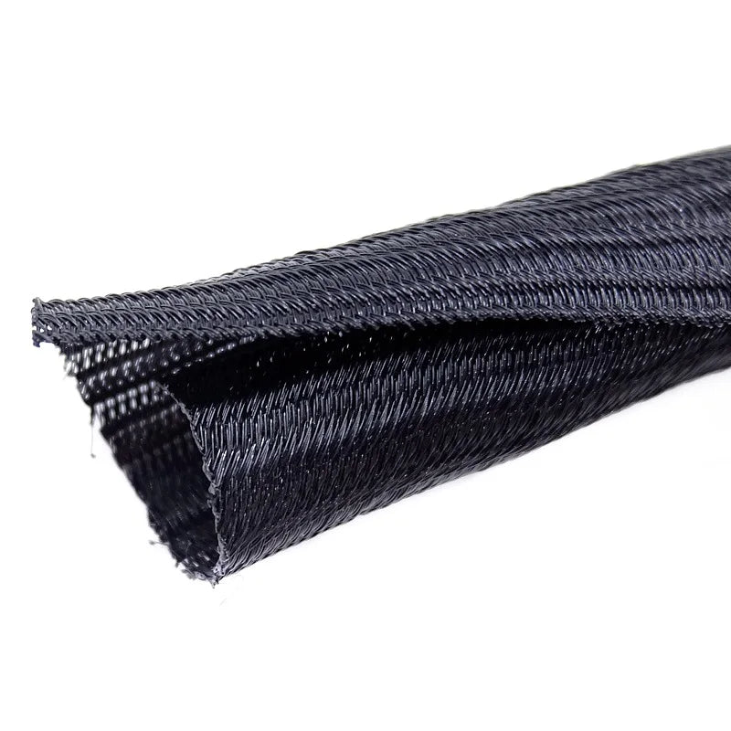 Expandable Cable Sleeve Self Closed PET Braided Management Auto Line Overlaps Flexible Loom Split Pipe Tube Wire Wrap Organizer