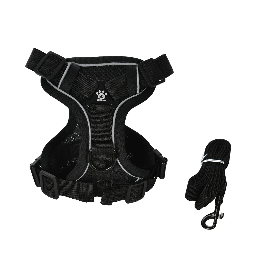 Dog Harness Leash Set For Small Medium Dogs Cat Hiking Adjustable Puppy Leash Reflective Harness Vest Chihuahua Pug Pet Supplies