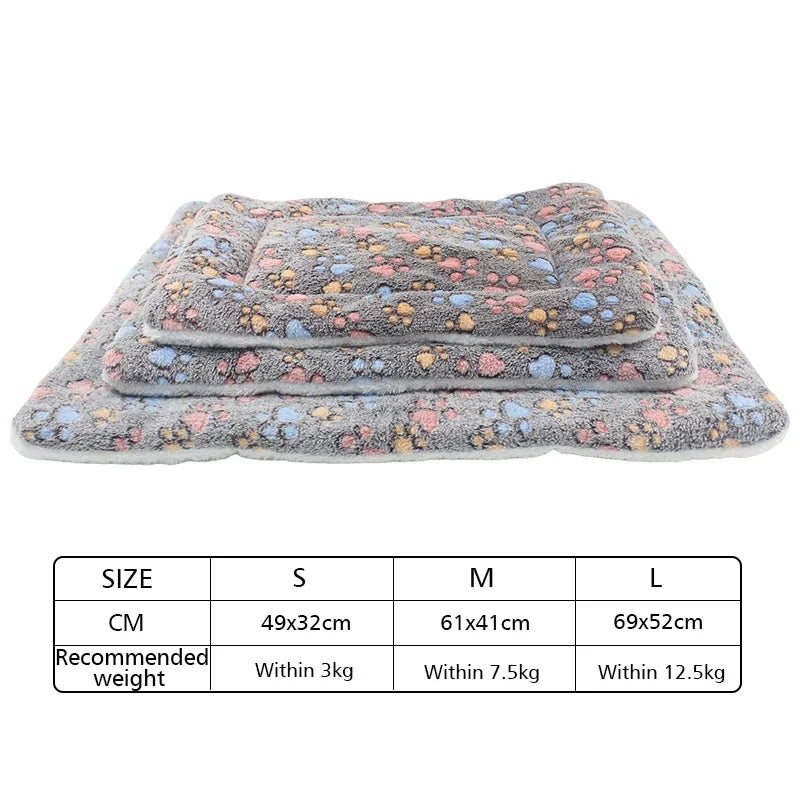 Flannel Thickened Dog Bed Mat Soft Pet Sleeping Mat for Dogs Cats Winter Warm Pet Blanket Home Square Dog Mat Dog Nest