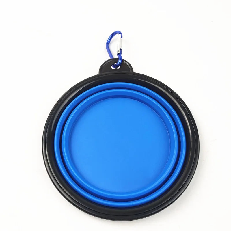 Nuevo tazón plegable de 350 ml con llavero, tazón para mascotas, tazón portátil de viaje para perros, tazón práctico para gatos, tazón plegable indeformable.