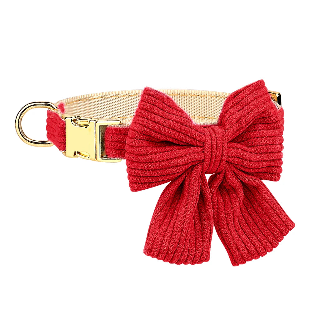 3PCS Dog Collar Harness Leash Set Breathable Dog Harnesses Soft Velvet Puppy Necklace With Bowknot Pet Walking Rope For Dogs Pug