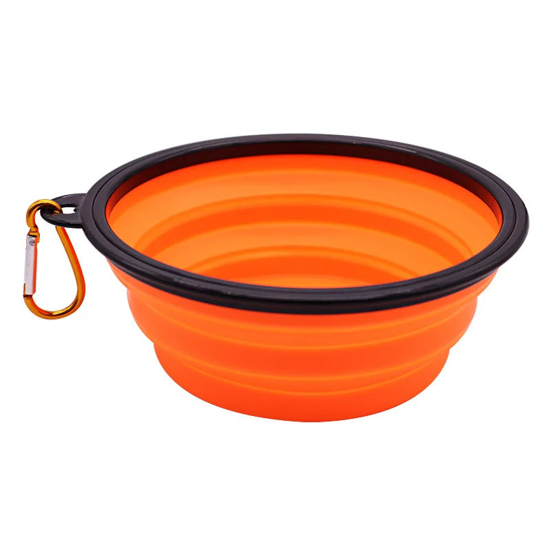 Nuevo tazón plegable de 350 ml con llavero, tazón para mascotas, tazón portátil de viaje para perros, tazón práctico para gatos, tazón plegable indeformable.