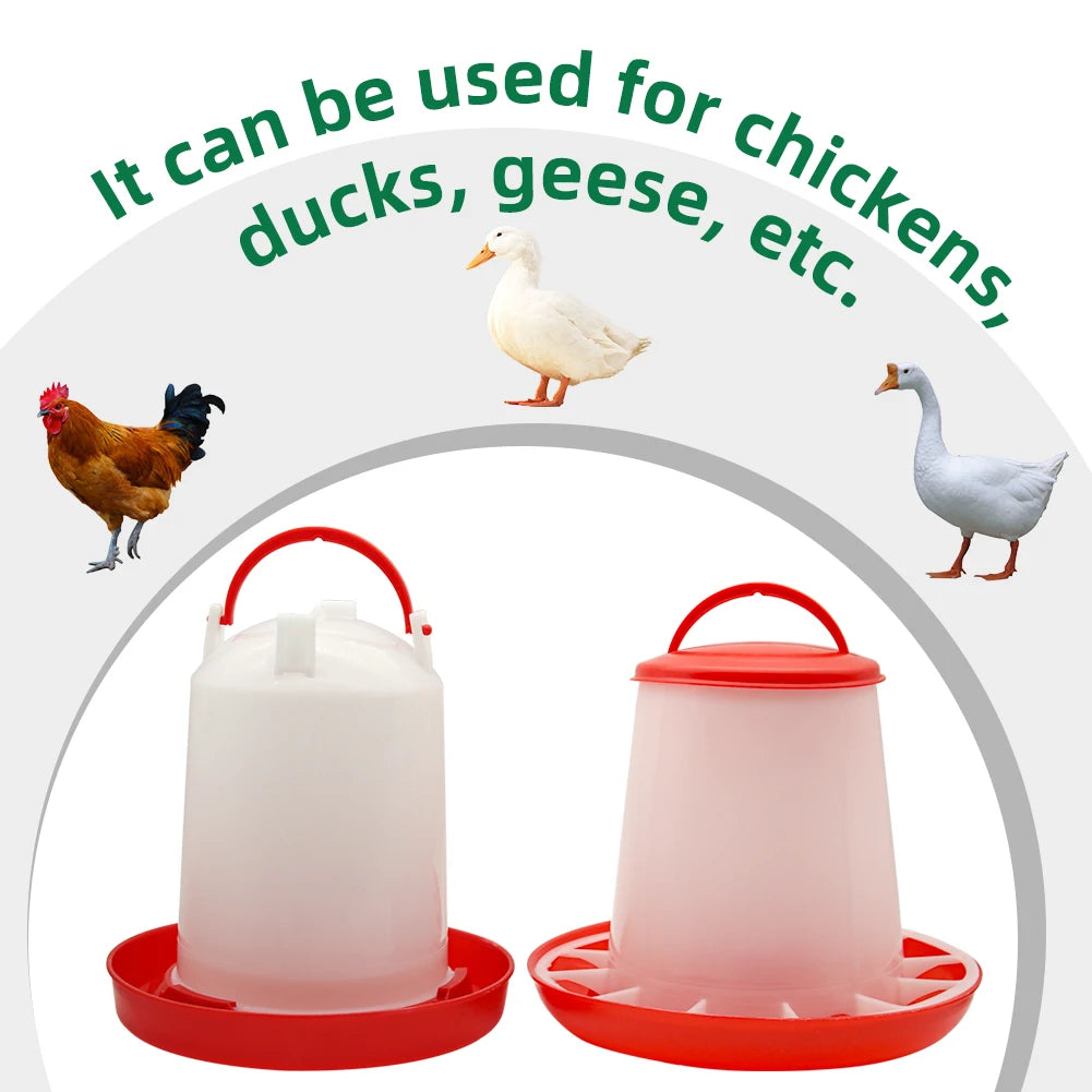 Plastic 1.5Kg/3Kg Chicken Feeder & Chicken Drinker Farm Animal Poultry Automatic Feeding Supplies Chicken Feed and Water Bucket