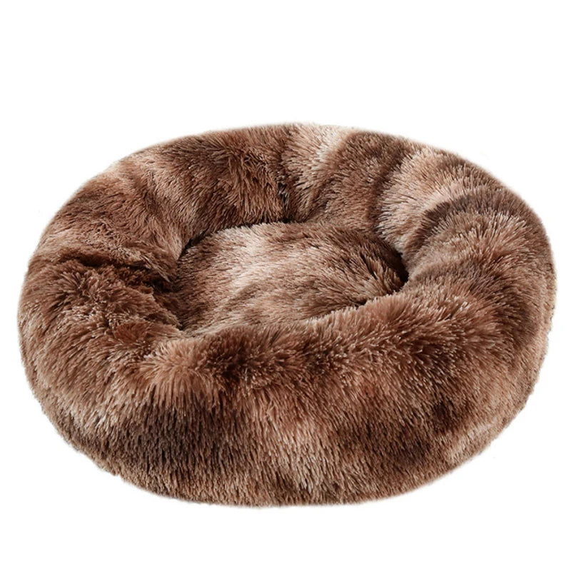 Cama redonda para perros, cálida y de invierno, para gatos, cesta de felpa, lavable, para perros pequeños, medianos y grandes, sofá para gatos.
