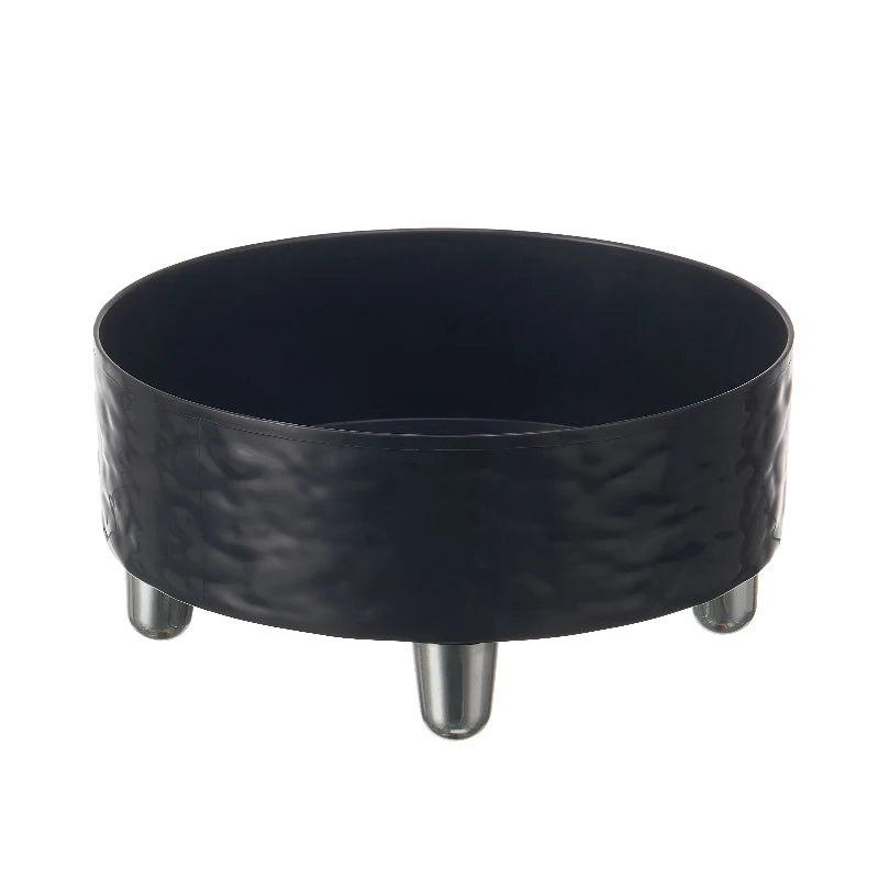 A water ripple high-foot pet bowl, stainless steel dog bowl, stylish and simple feeding and water feeding neck cat bowl, indoor