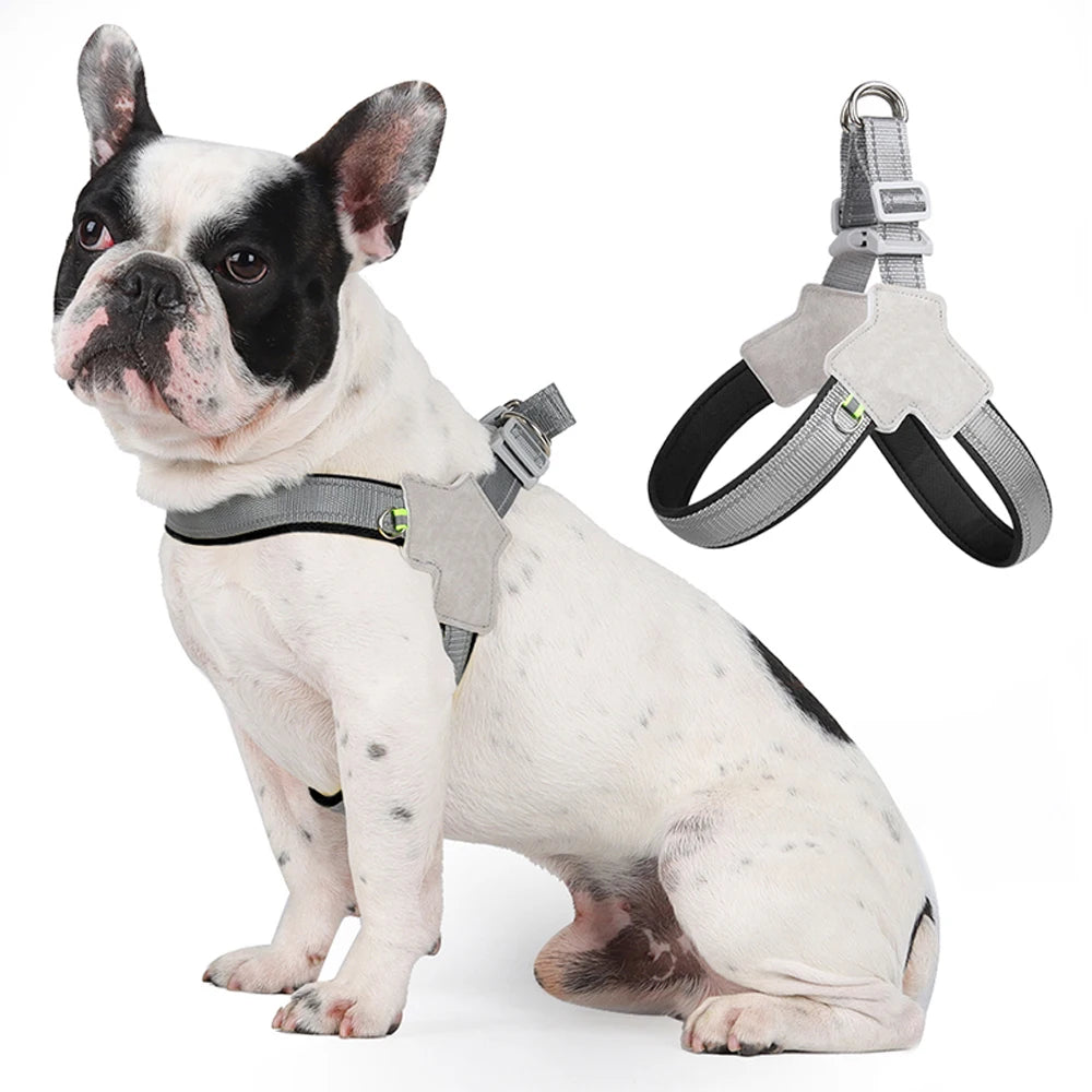 Pet Harness Reflective Outdoor Puppy Chest Strap With D-Ring For Small Dogs Cats Breathable Adjustable Vest Bulldog Supplies