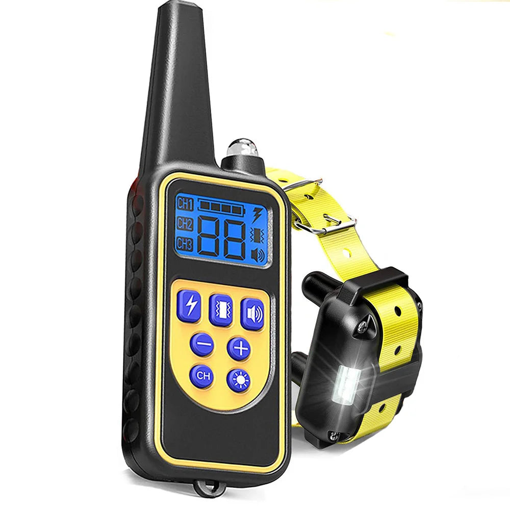 800m Electric Dog Training Collar Detachable Bark Rechargeable Anti Barking Shock Vibration Reflective Collar for All Dogs Pet