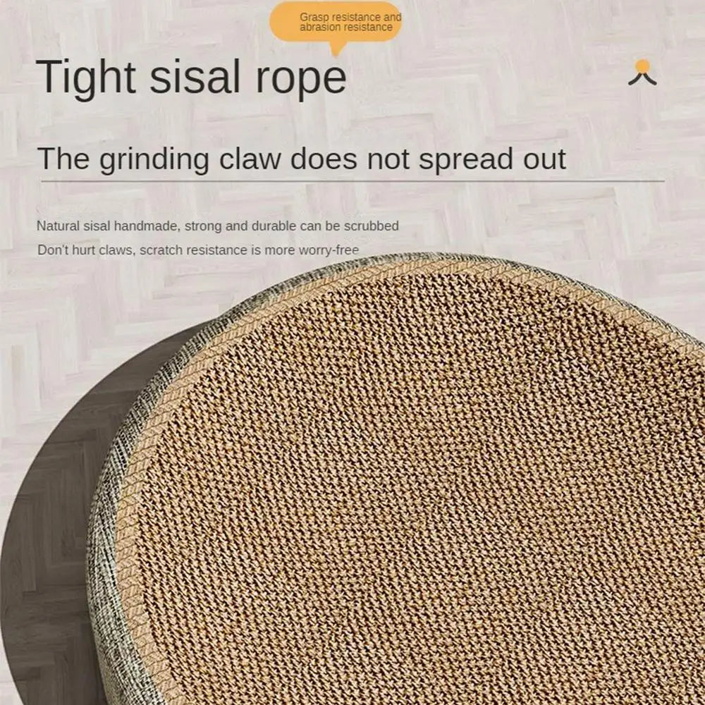 Oval Shaped Scratch Pad for Cats Sisal Scratching Cat Bed Multipurpose Pet Sleeping Mat Wear-Resistant Cat Scratch Bed Nest