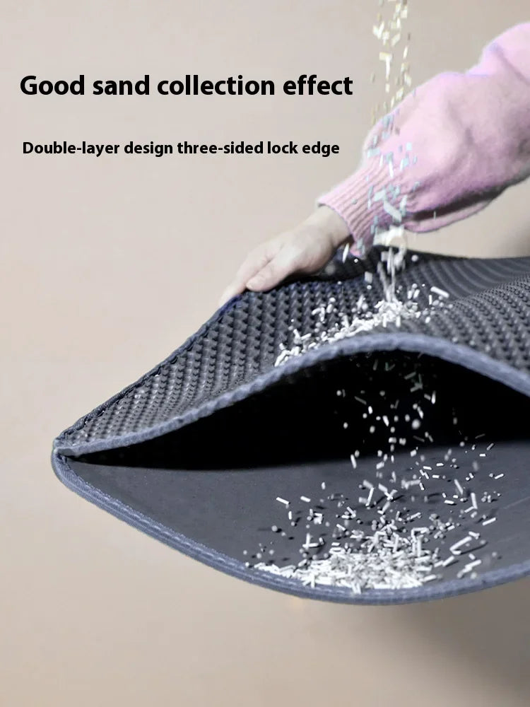 Alfombrilla grande para arena de gatos, impermeable, de doble capa, antideslizante, lavable, duradera, para entrenamiento de baño de mascotas