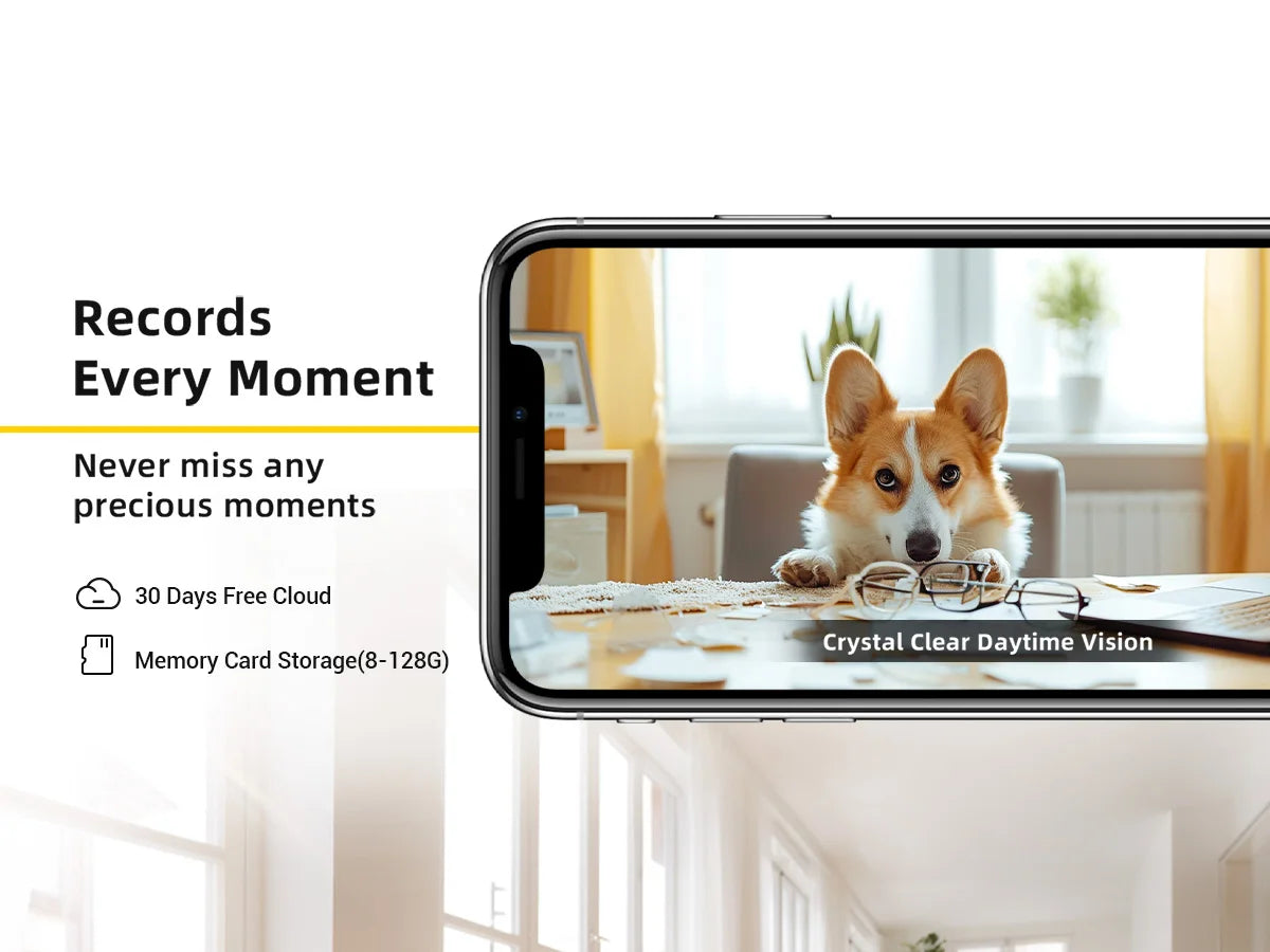 Boykeep 2K Pet Dog Camera with Phone App, 5G/2.4GHz WiFi Indoor Security Baby Camera, 360° Pan & Tilt, 2-Way Audio, Night Vision