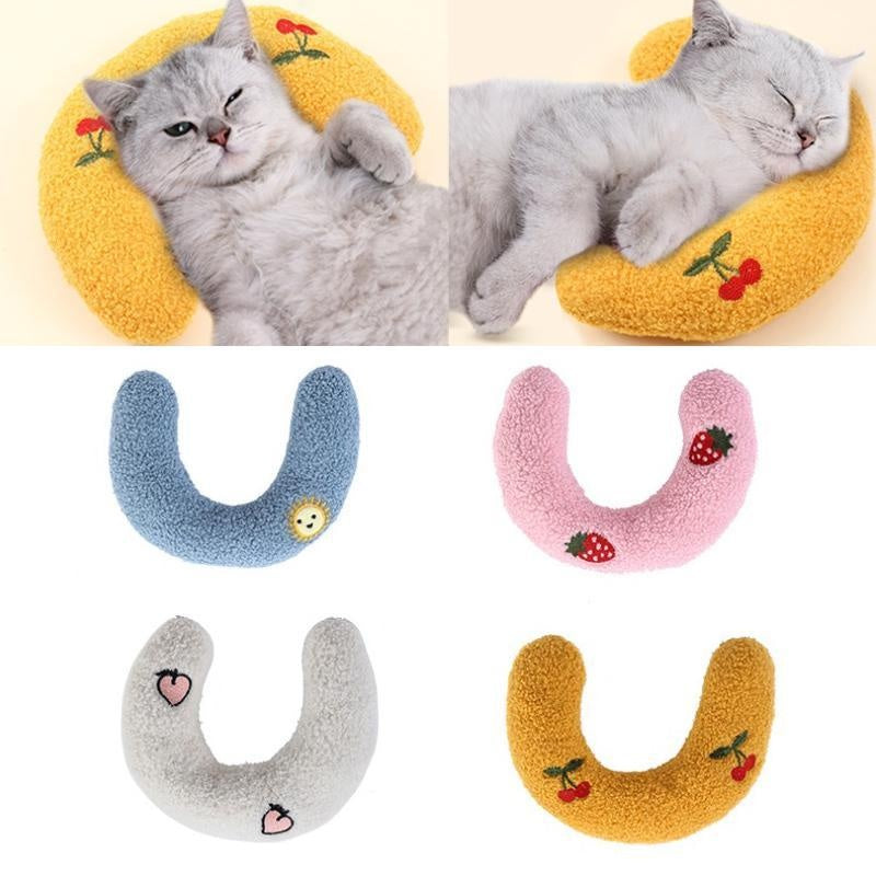 Cat Pillow Pet Cat Dog Sleeping Pillow Soft U-shaped Pillow Cat Toy Pet Toys Pet Supplies  аксесуари для котів