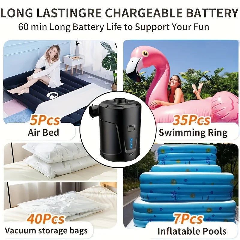 Portable air pump outdoor camping air mattress swimming pool swimming ring inflatable sofa air pump home
