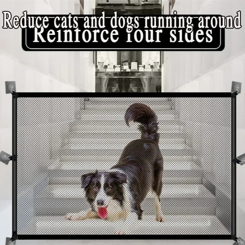1Set Pet Barrier Fences Mesh Dog Gate Folding Stairs Entrance Separation Guard Portable Breathable Children Safety Playpen