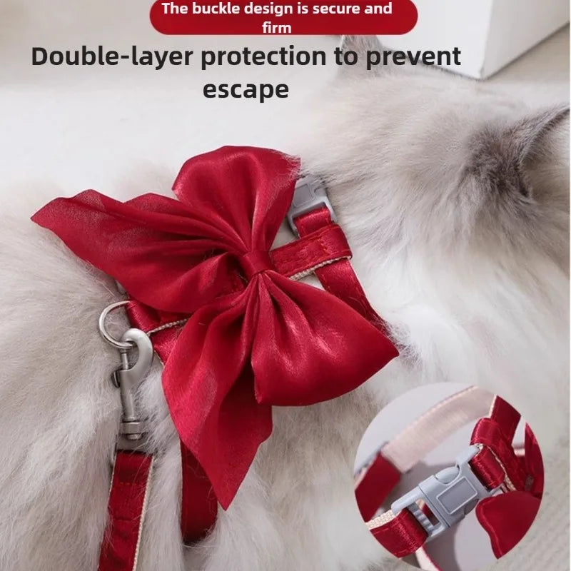 Adjustable Pet Harness with Traction Rope for Cat Kitten Puppy Rabbit Ferret Cute Cat Harness Leash Cat Harness Leash forWalking