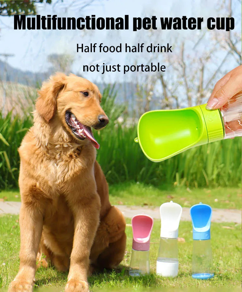Two-in-one feeding and drinking pet water cup portable travel outdoor drinking fountain dog water cup kettle outdoor supplies