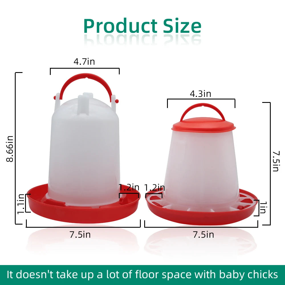 Plastic 1.5Kg/3Kg Chicken Feeder & Chicken Drinker Farm Animal Poultry Automatic Feeding Supplies Chicken Feed and Water Bucket