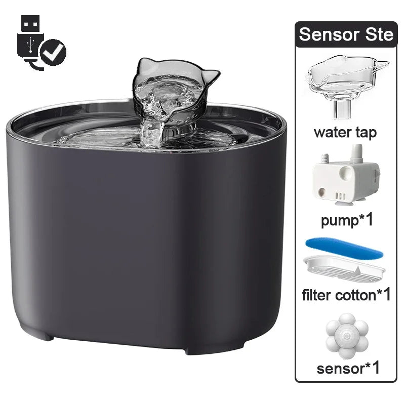 Cat Fountain Pets Water Fountain Cats Dispenser Auto Filter USB Electric Mute Cat Drinker Bowl Recirculate Filtring Drinker