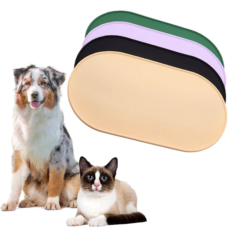 Pet Silicone Food Mat Placemat Waterproof Prevent Spills Dog Feeding Mats Easy to Clean Non-Slip Pet Feeding Water Supplies