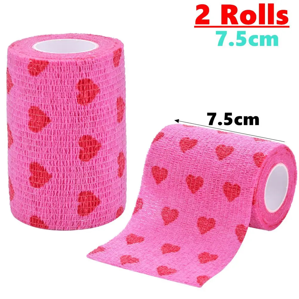 Pet Dog Cat Medical Breathable Elastic Bandage Non-woven Pet Self Adherent Wound Outdoor Retractable Sports Tape Dog Accessories