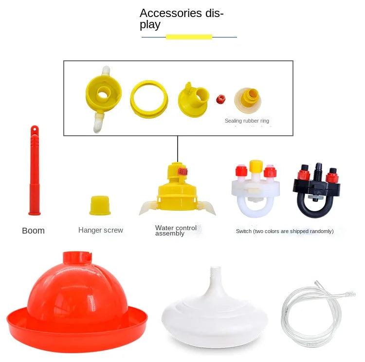 Chicken Duck Goose Broiler Plasson Drinker Plastic Poultry Waterer Automatic Fountaion Kettle Drinking Watering line Supplies