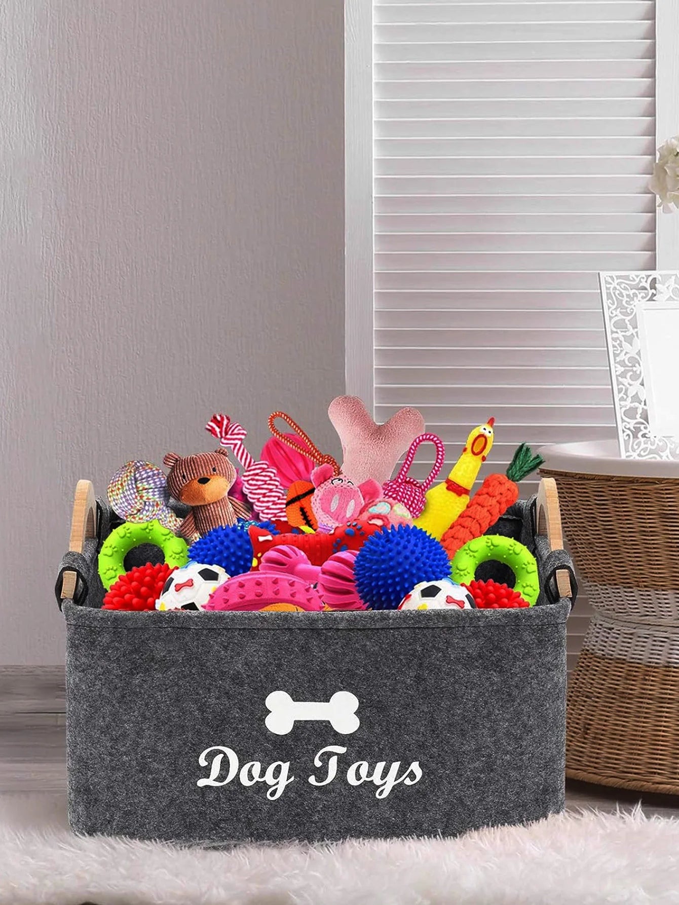 Pet Toy Box Felt Cat and Dog Toy Box Personalized Toy Organizer Box Toy Storage Box Clothes Storage Box Collar Storage