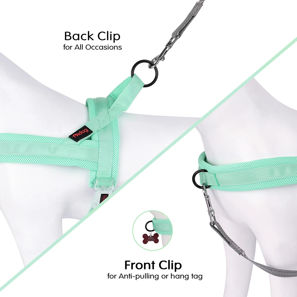 Soft No Pull Dog Harness Nylon Pitbull Dog Puppy Harnesses Padded Pet Vest Adjustable for Small Medium Large Dog Chihuahua Pug