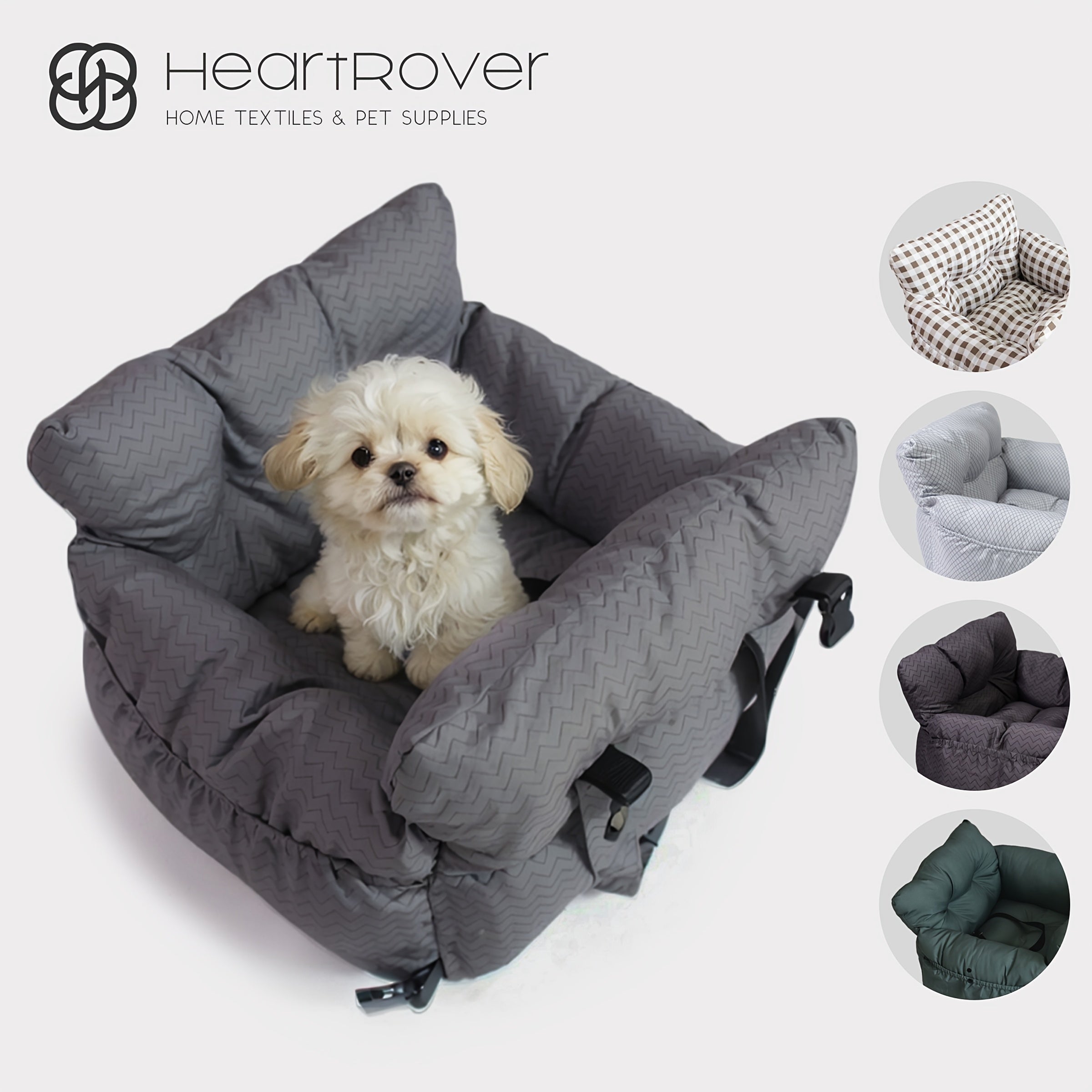 Dog Carrier Car Seat for Dogs & Cats - Portable Warm Travel Pet Bed with Safety Hook & Buckle, Handheld/Shoulder Strap, Fits Car Front/Back Seat, Suitable for Fall/Winter, Christmas Gift