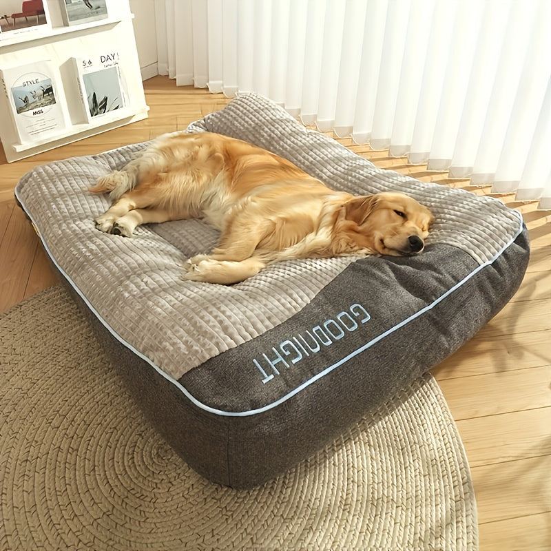 Deluxe Washable Dog Bed - Medium and Large, Double Side Optional, High and Low Side, All-season Detachable Mat, Warming Cozy Soft Pet Bed for Christmas Gift, Winter Warm Animals Sleeping Sofa