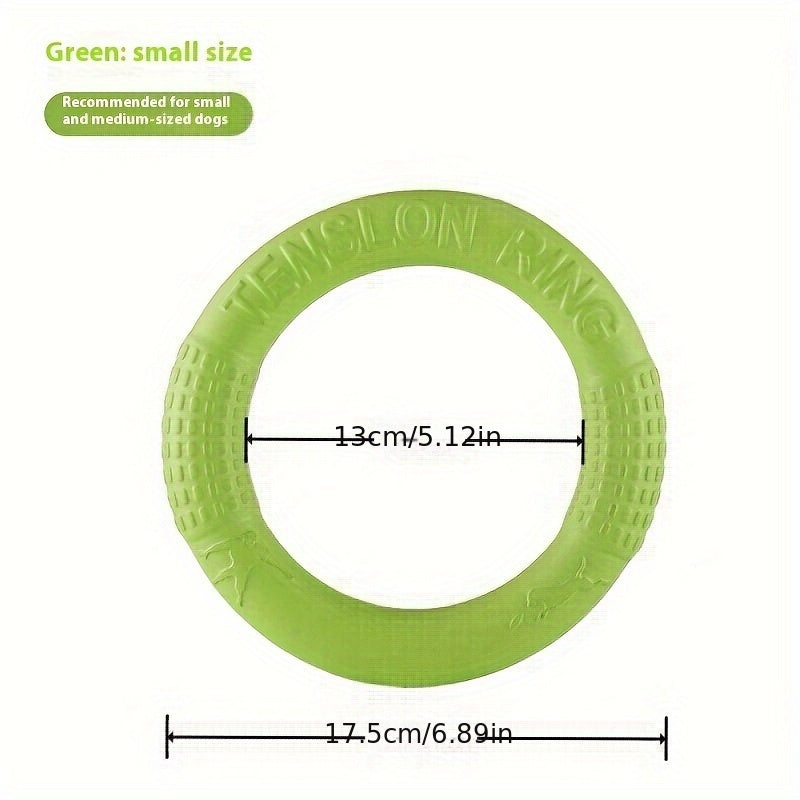 Durable Silicone All-Breed Dog Training Ring - Floats on Water, Interactive, Animal Print Pet Toy