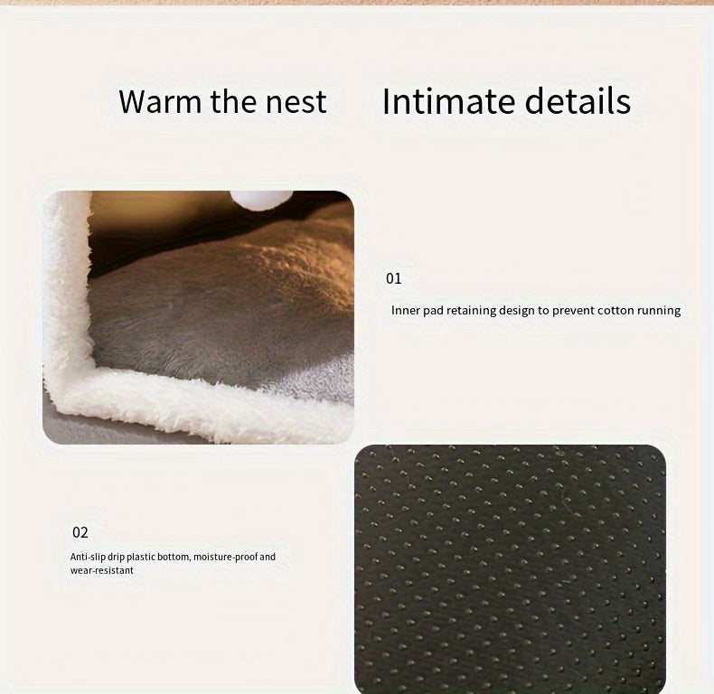 1pc Cozy Cartoon Pet Bed - Soft PP Cotton, Removable & Washable, Four Seasons Universal Kennel for Extra Small to Large Dogs