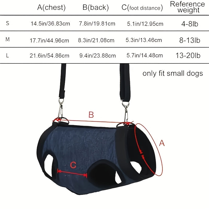 Pet Lifting Vest, Portable Harness For Small Dogs, Pet Harness With Hind Leg Support, Adjustable Breathable Harness For Walking