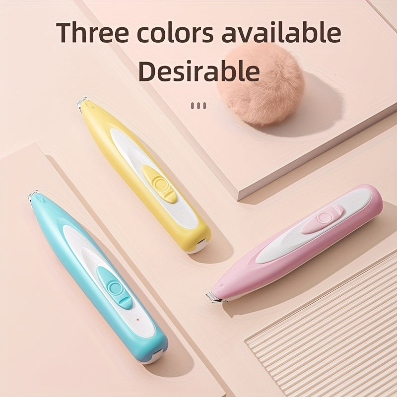 3 Colors USB Rechargeable Electric Pet Paw Hair Trimmer Clipper Kit, LED Illuminated Deep Trim, Lithium Battery - F1 Pet Grooming Tool