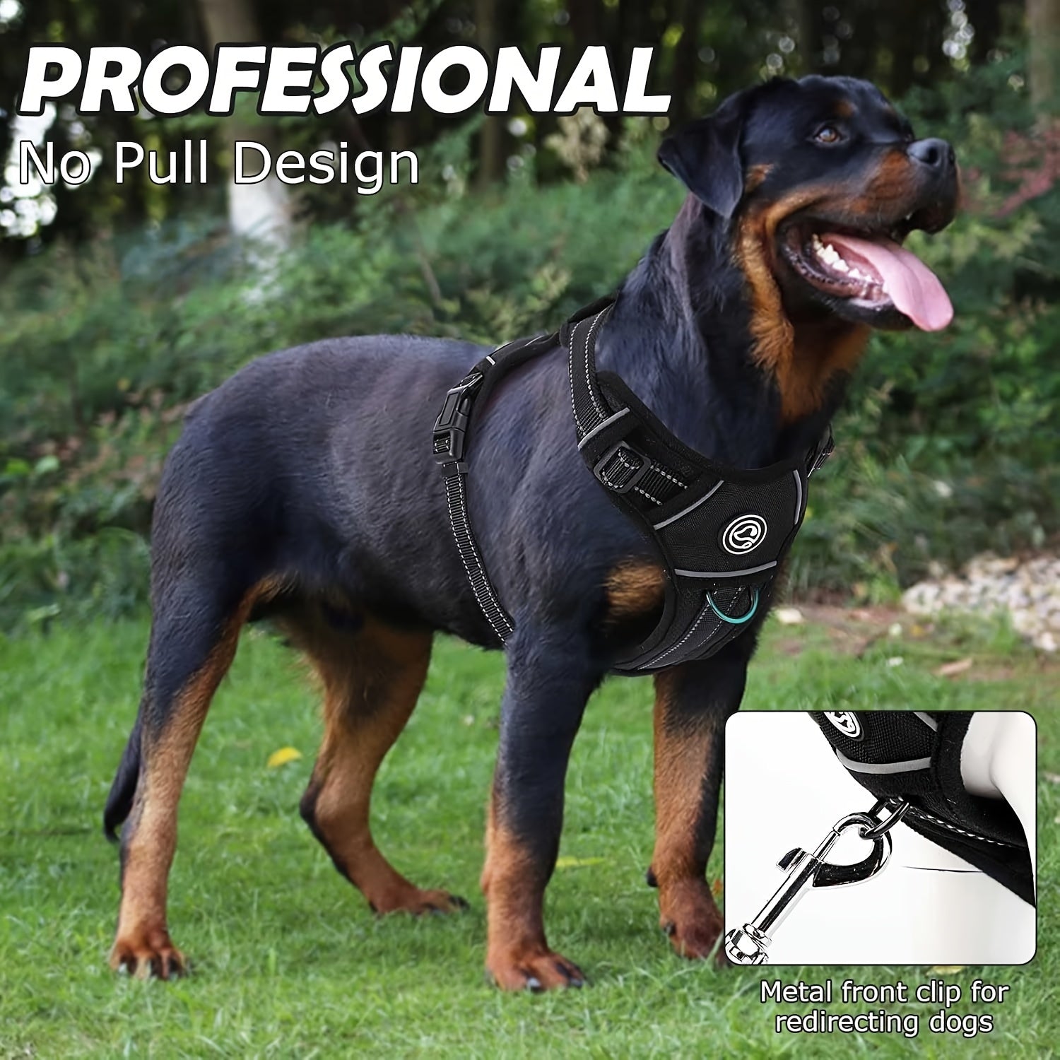 Dog Harness Medium Sized, No Pull Dog Harness For Medium Large Dogs, Adjustable Soft Padded Dog Vest Harness With Reflective Strips Pet Harness For Medium Large Dogs