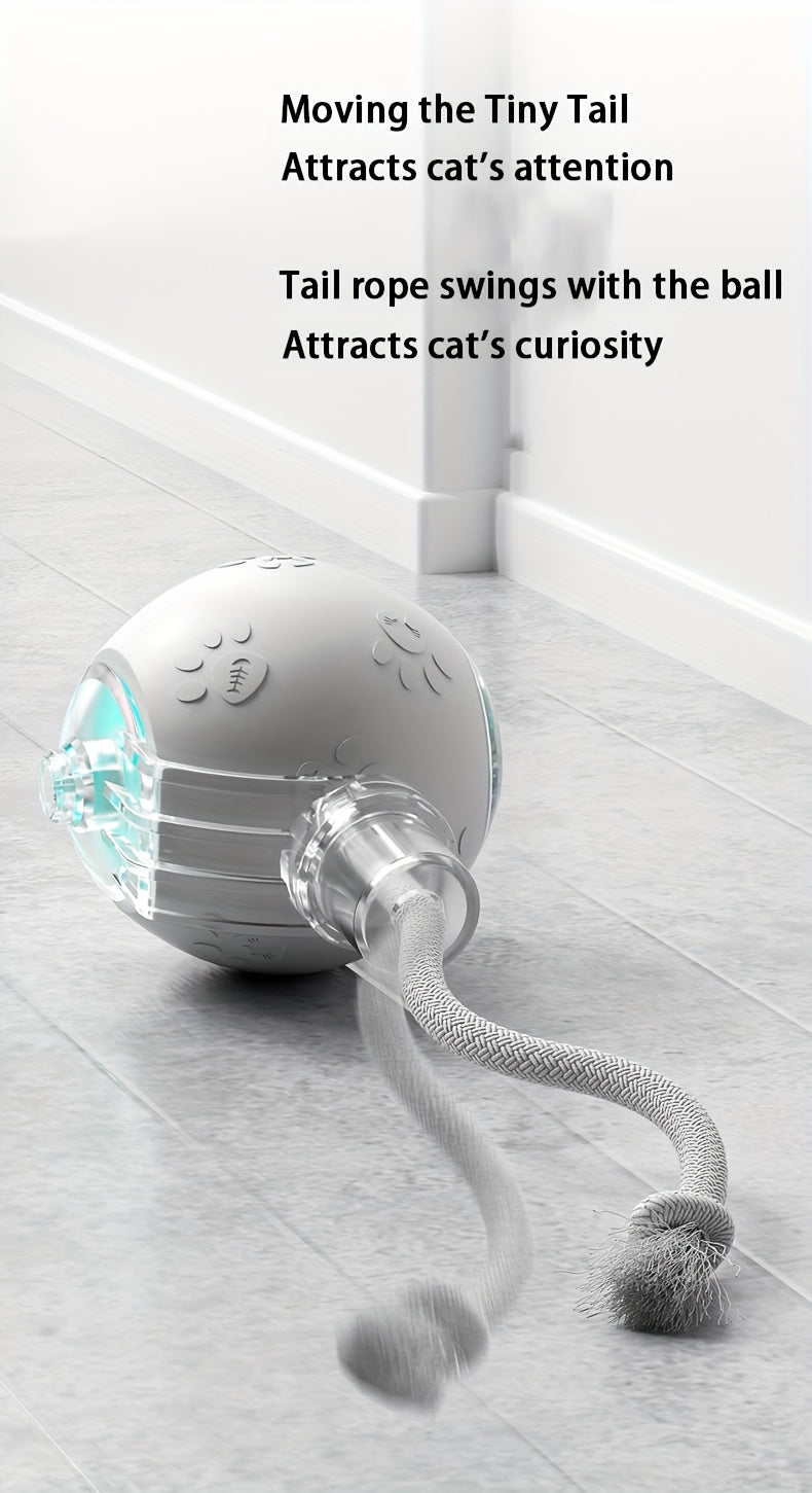 Cat Toys For Indoor Cats, Interactive Cat Toy, USB Rechargeable, Fast Rolling Dog Ball Toy On Rug, Bird Chirping & Motion Activated Cat Ball, Anti-Depression Pet Toy Fun Gift With Light
