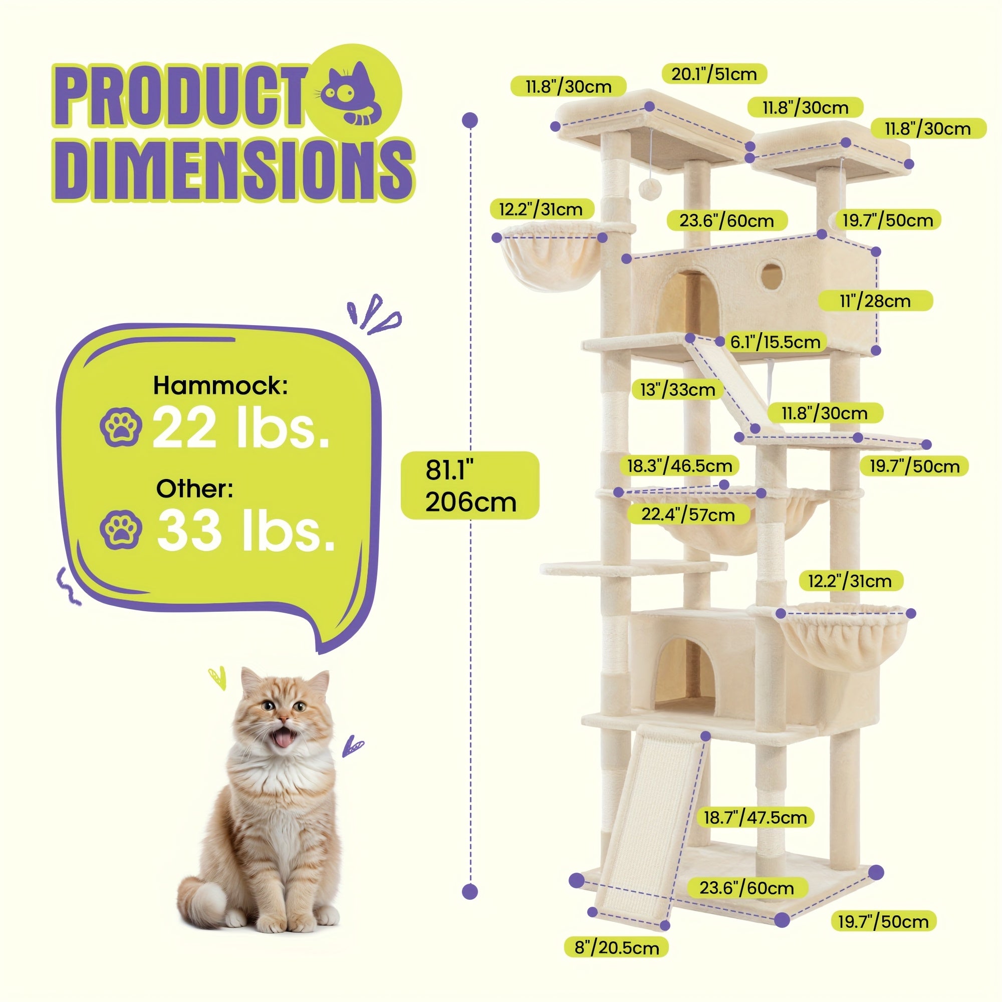 Multi-Level Cat Tree Tower for Indoor Cats